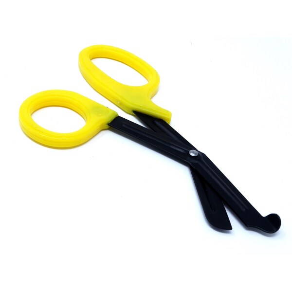 A2Z Scilab Yellow Handle with Fluoride Coated Black Blades Trauma Shears 7.25" A2Z-ZR162 - main